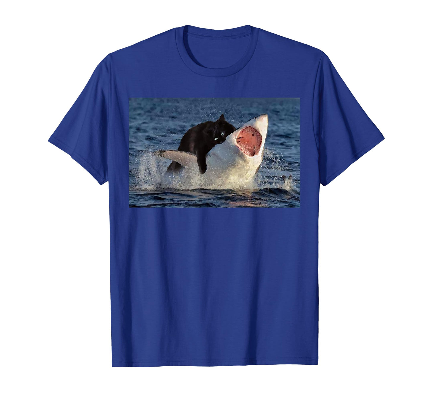 Cat Bitting Shark Meme T-Shirt