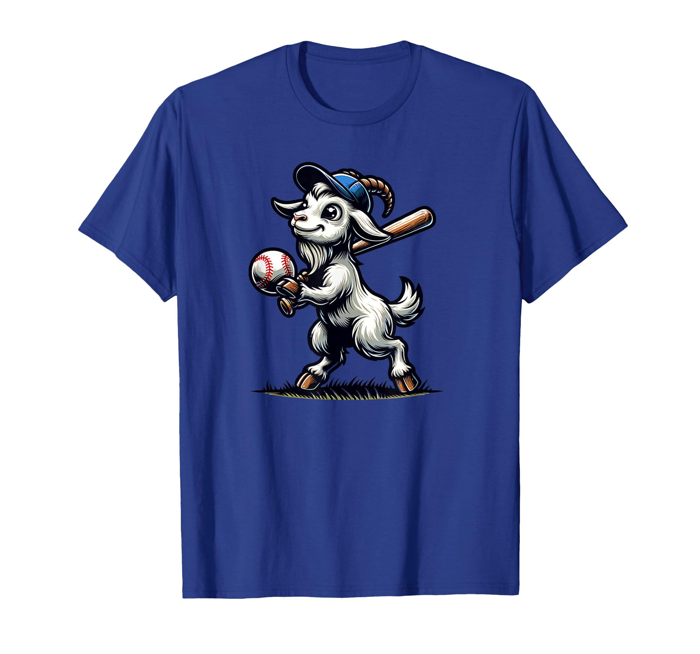 Cute Goat Playing Baseball Men Women Kids T-Shirt