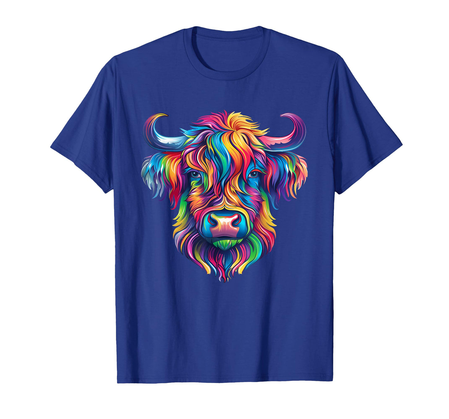 Colorful Scottish Highland Cow Face Highlander Cattle T-Shirt