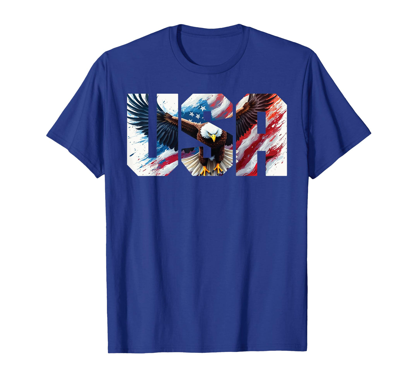 USA American Flag Women Men Bald Eagle Patriotic 4th of July T-Shirt
