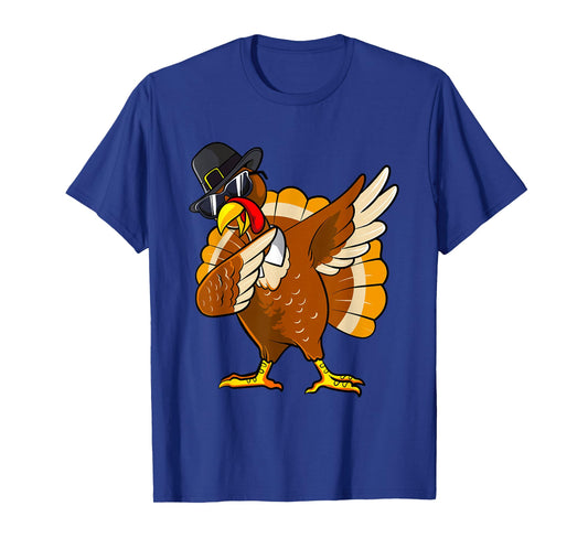 Dabbing Turkey Thanksgiving Day Gifts Pilgrim Boys Kids Men T-Shirt