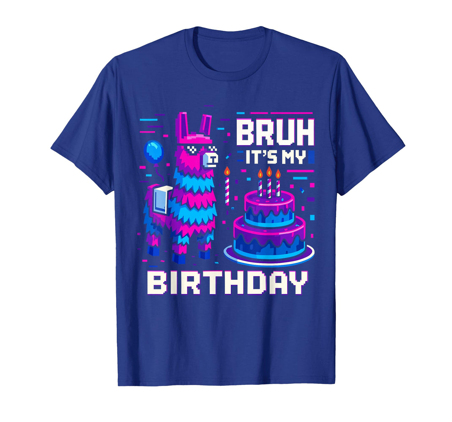 Bruh It’s My Birthday Shirt for Kids, Funny Pinata Llama T-Shirt