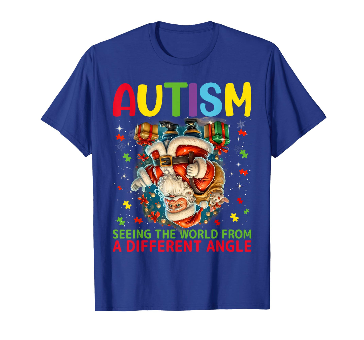Autism Christmas Autistic Xmas Day Love Autism Awareness T-Shirt