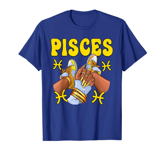 Pisces Black Girl Women Shoes Sneakers Zodiac Sign T-Shirt