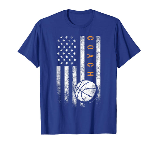 Basketball Coach American Flag Basketball Trainer Coaching T-Shirt