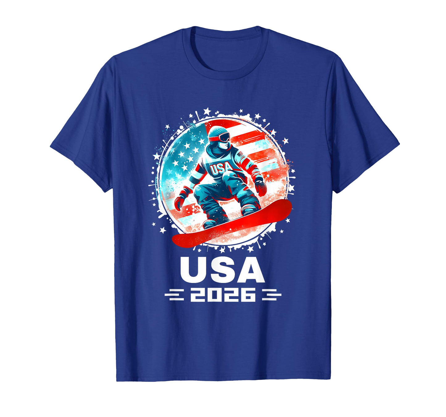 Snowboard USA Go USA Team Tshirt USA Flag 2026 Snowboarding T-Shirt