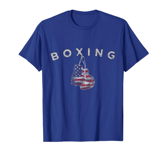 Vintage US Flag Boxing Gloves T-Shirt for July 4th T-Shirt