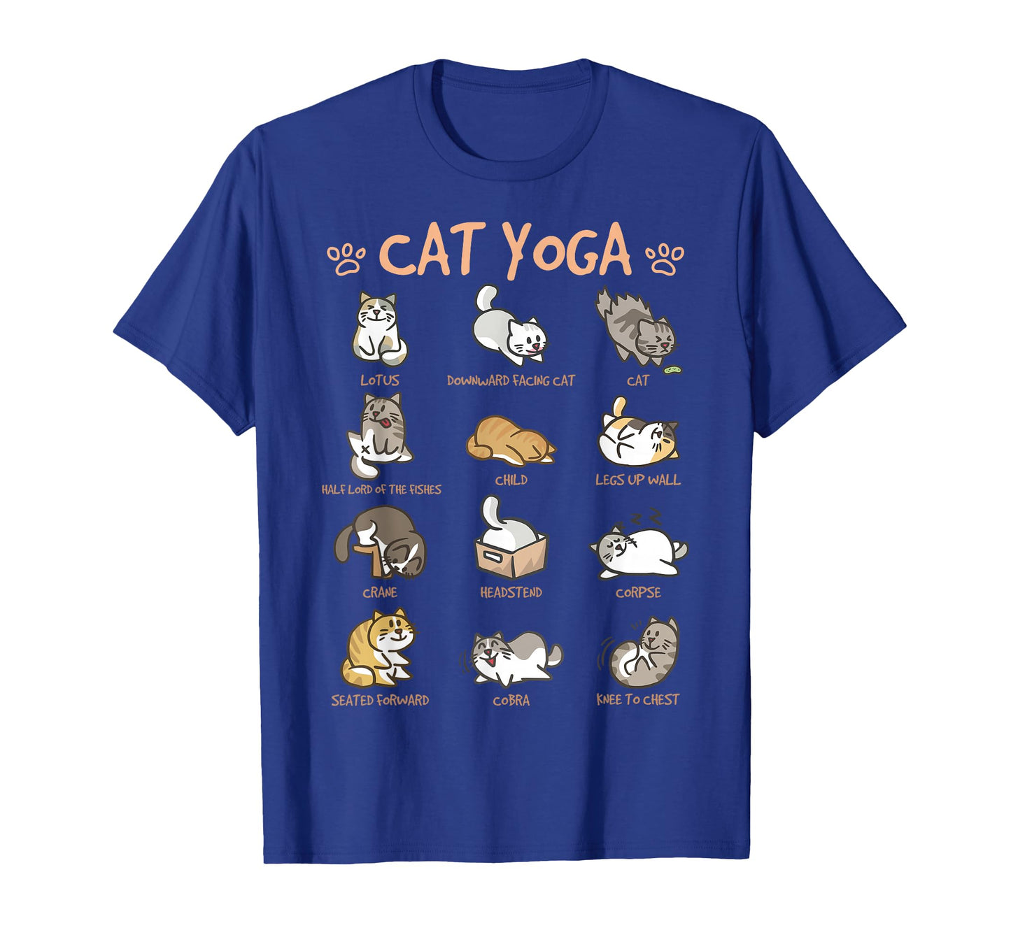 Cat Yoga Poses Cats Practicing Mindfulness Meditation Kitten T-Shirt
