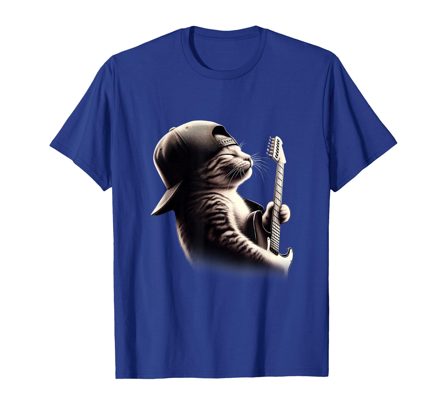 Cat Playing Guitar - Funny Rock Music Guitar Cat T-Shirt