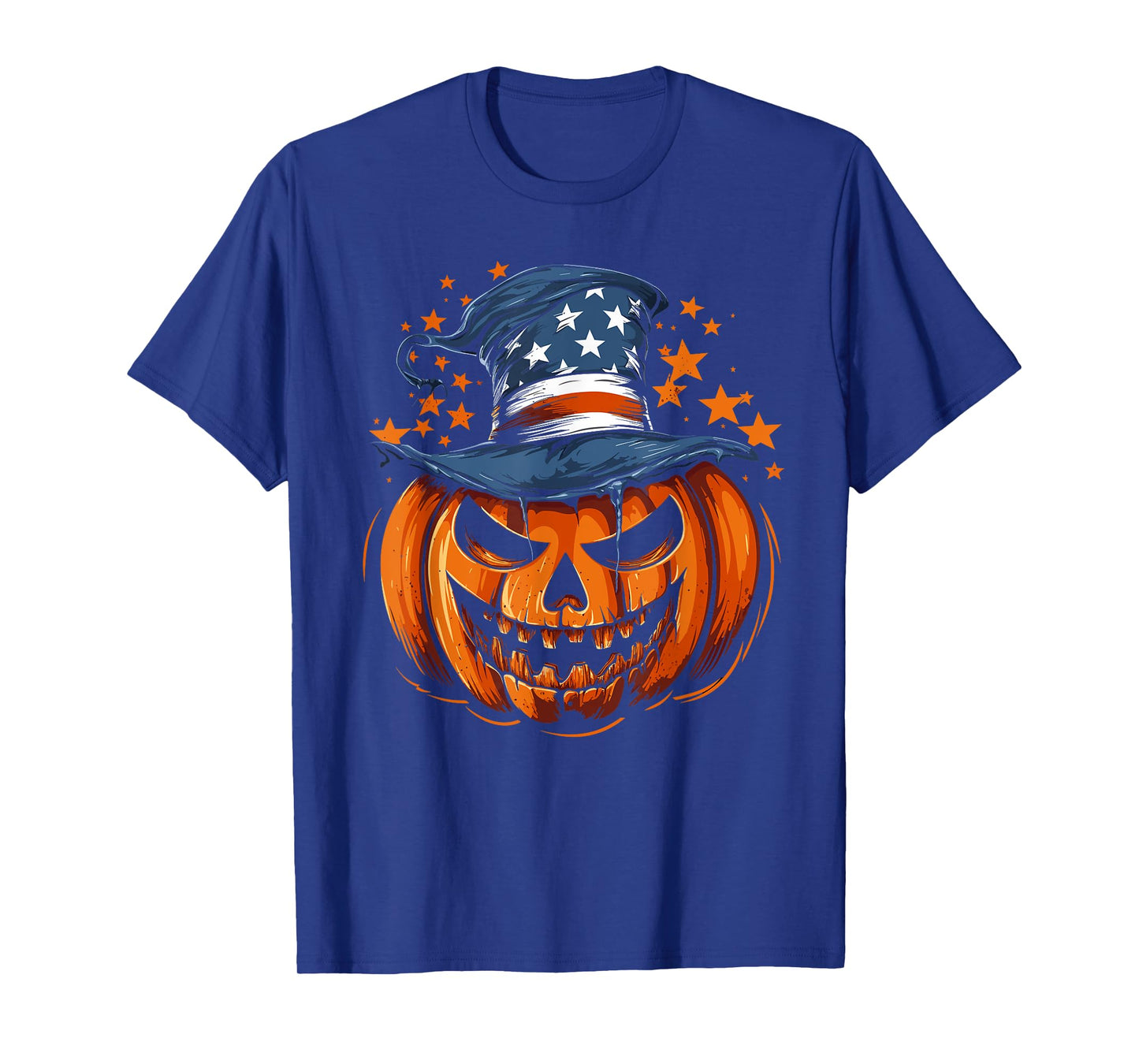 Patriotic USA Flag Halloween Pumpkin Women, Men T-Shirt