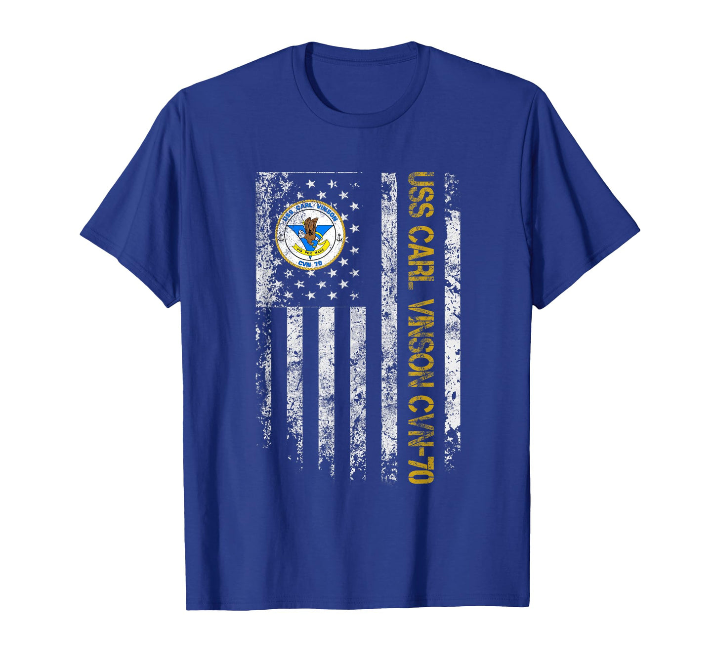USS Carl Vinson CVN-70 Aircraft Carrier Veteran Flag Vintage T-Shirt