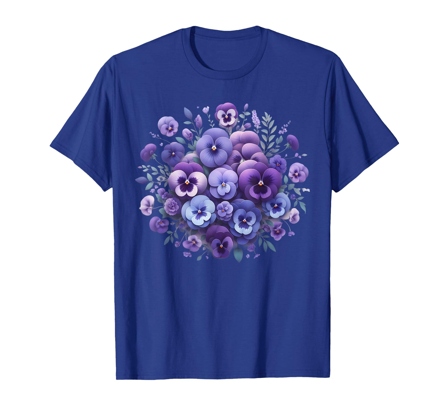 Alzheimer Purple Floral Pansy Dementia Alzheimer's Awareness T-Shirt