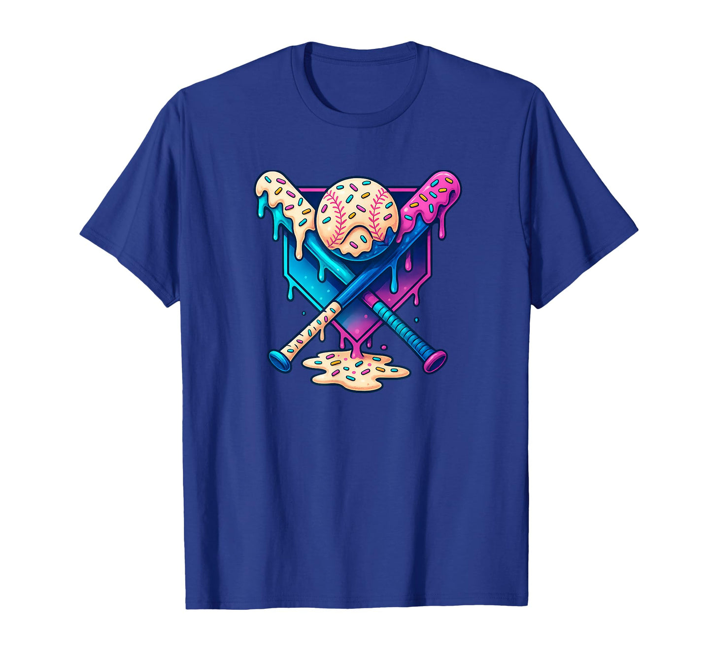 Baseball Ice Cream Drip for Boys Youth Boys Baseball 8-10 T-Shirt