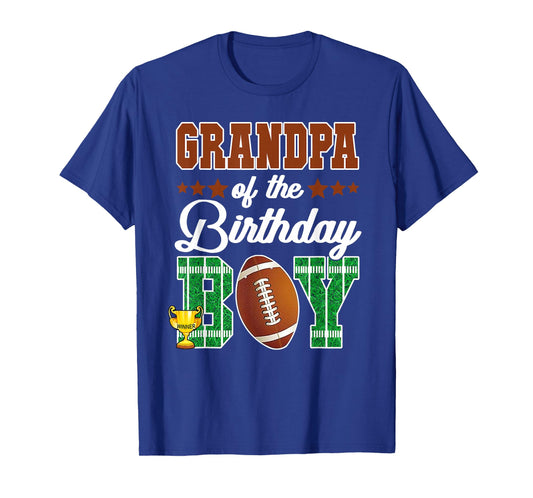 Grandpa of The Birthday Boy Football Party Family Matching T-Shirt