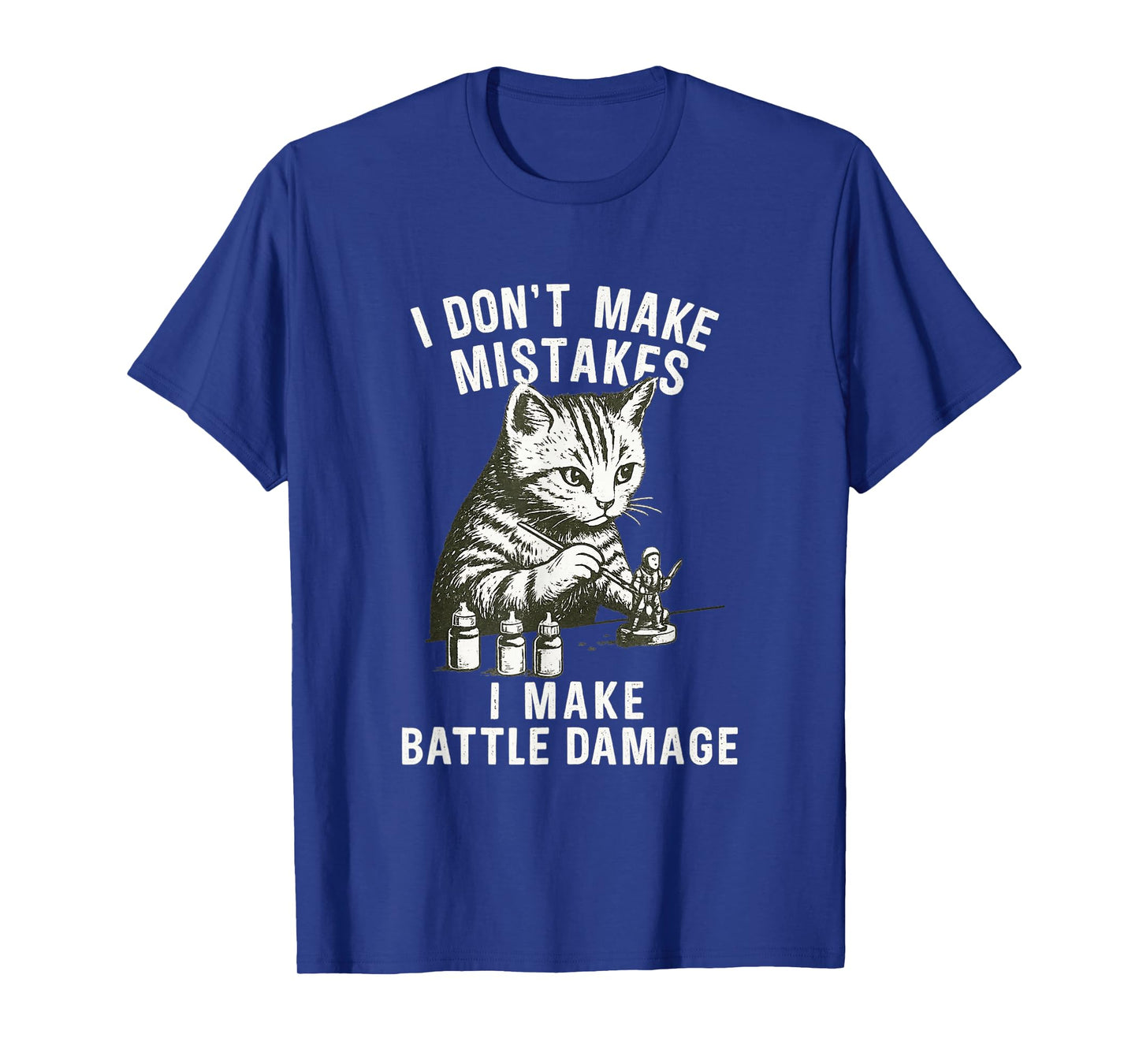 Cat Miniature Painter Battle Damage Funny Miniature Painting T-Shirt