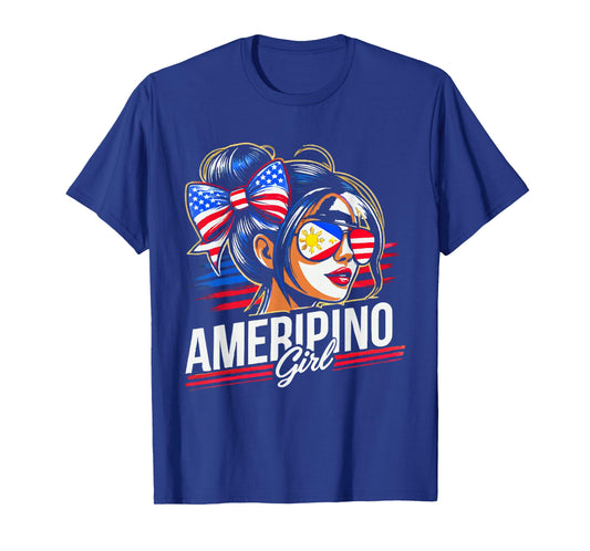 Half Filipino Half American USA Flag Philippines America T-Shirt