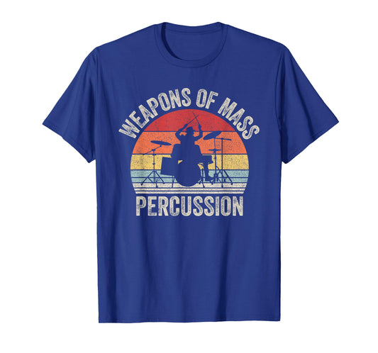 Vintage Retro Weapons of Mass Percussion Drummer T-Shirt