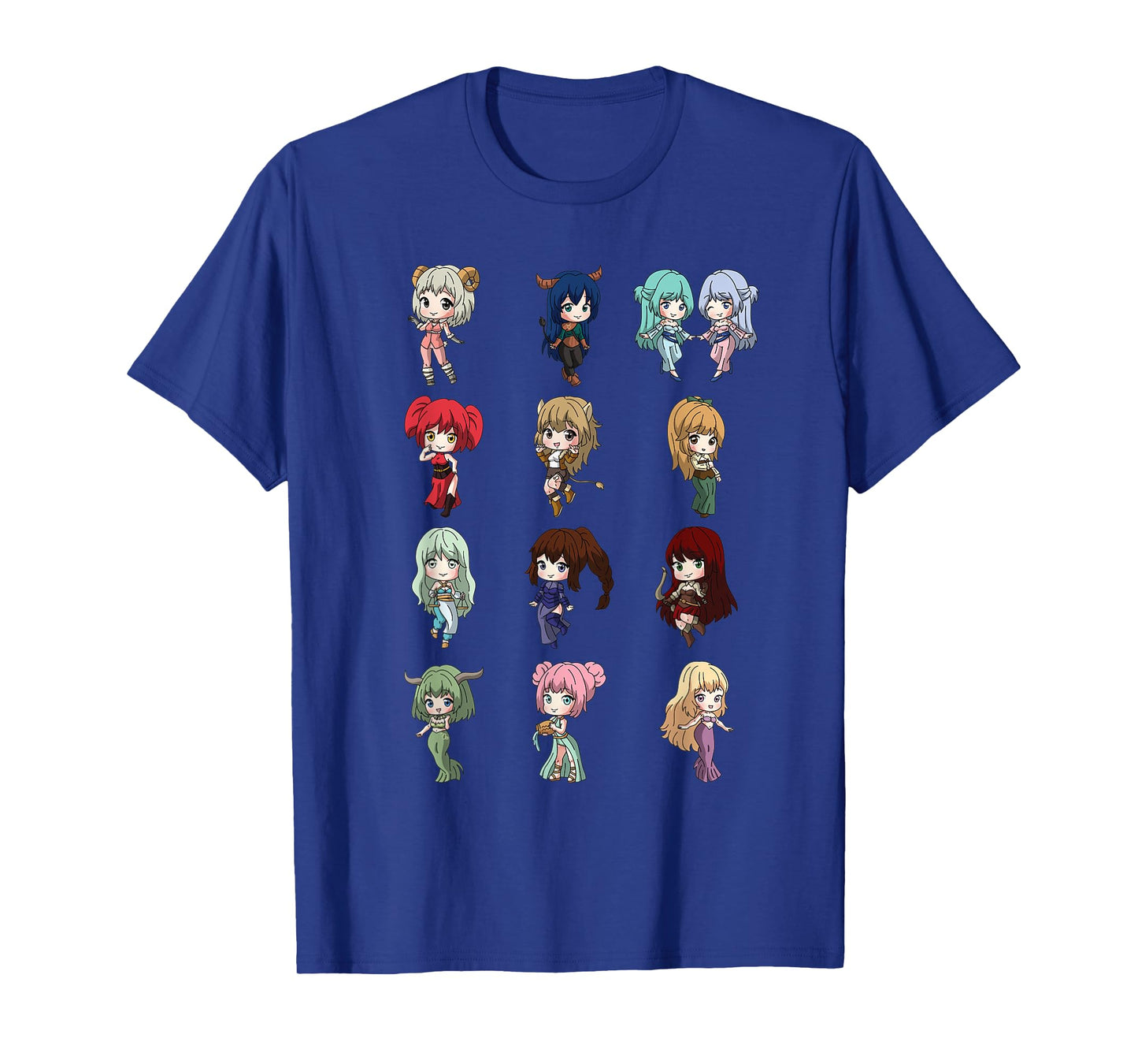 12 Horoscope Kawaii Anime Girl Zodiac Signs Astrology T-Shirt