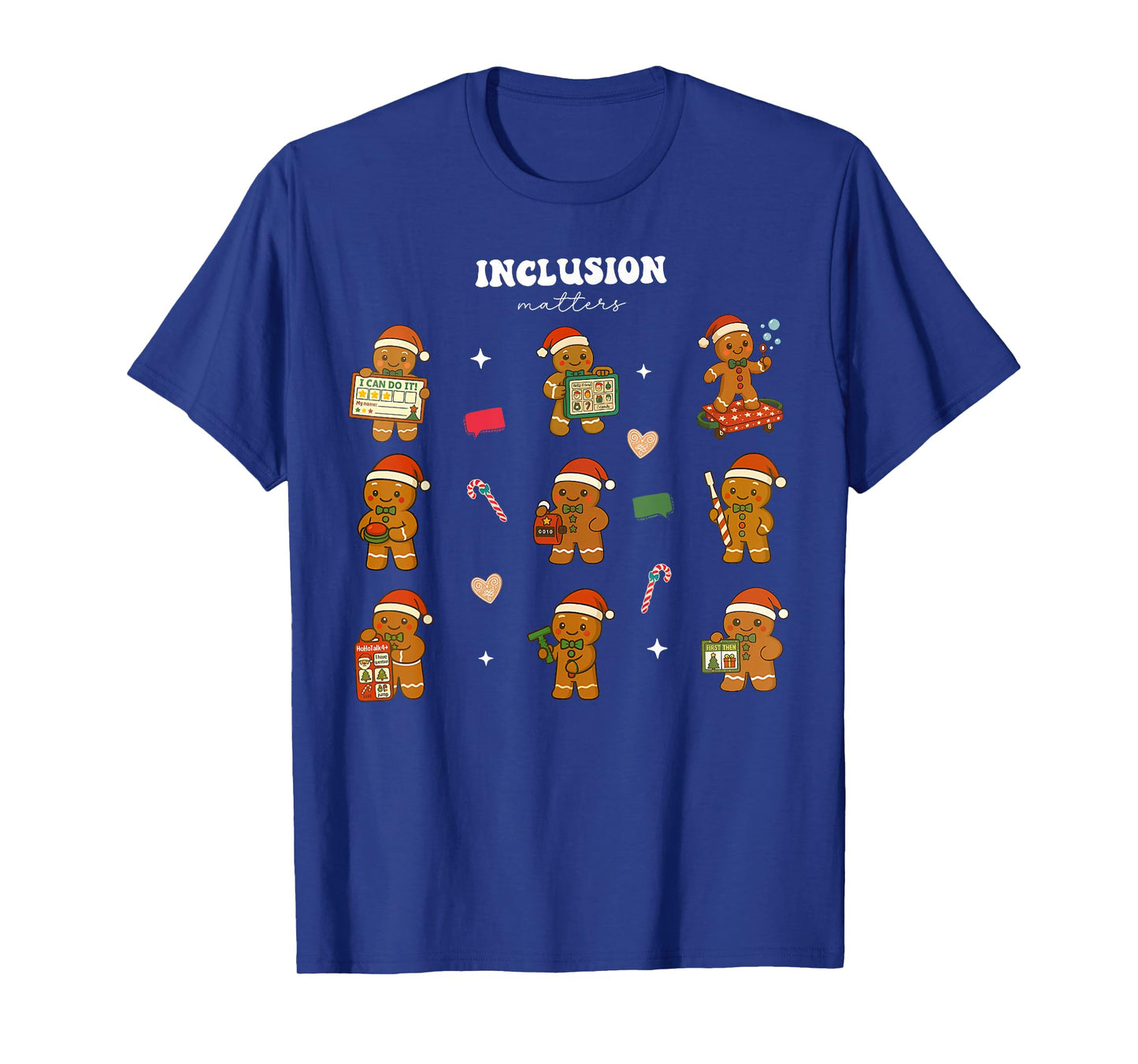 Christmas Inclusion Matter Gingerbread Neurodivergent Autism T-Shirt