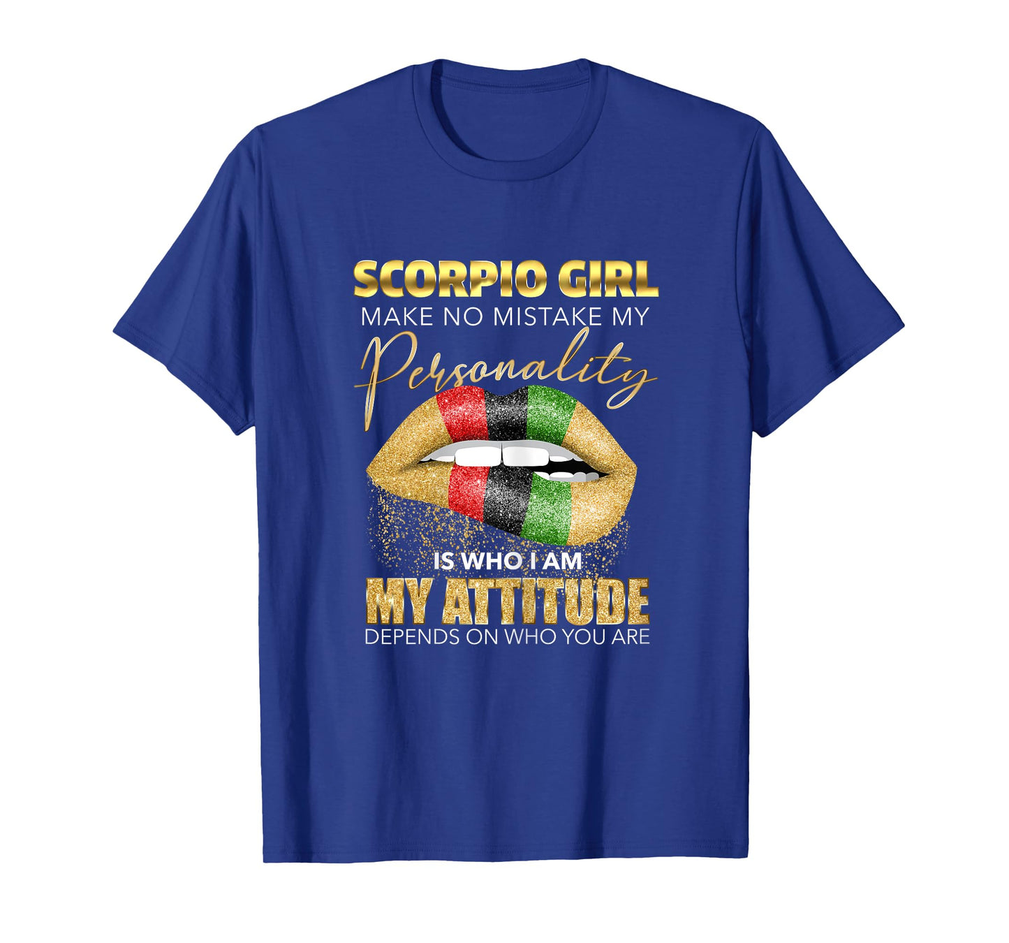 Scorpio Girl Womens Melting Lips Black Zodiac Birthday Cute T-Shirt