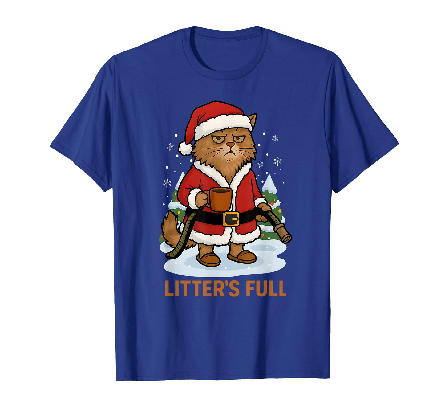 Hilarious Litter’s Full Funny Coffee Cat Lovers Christmas T-Shirt