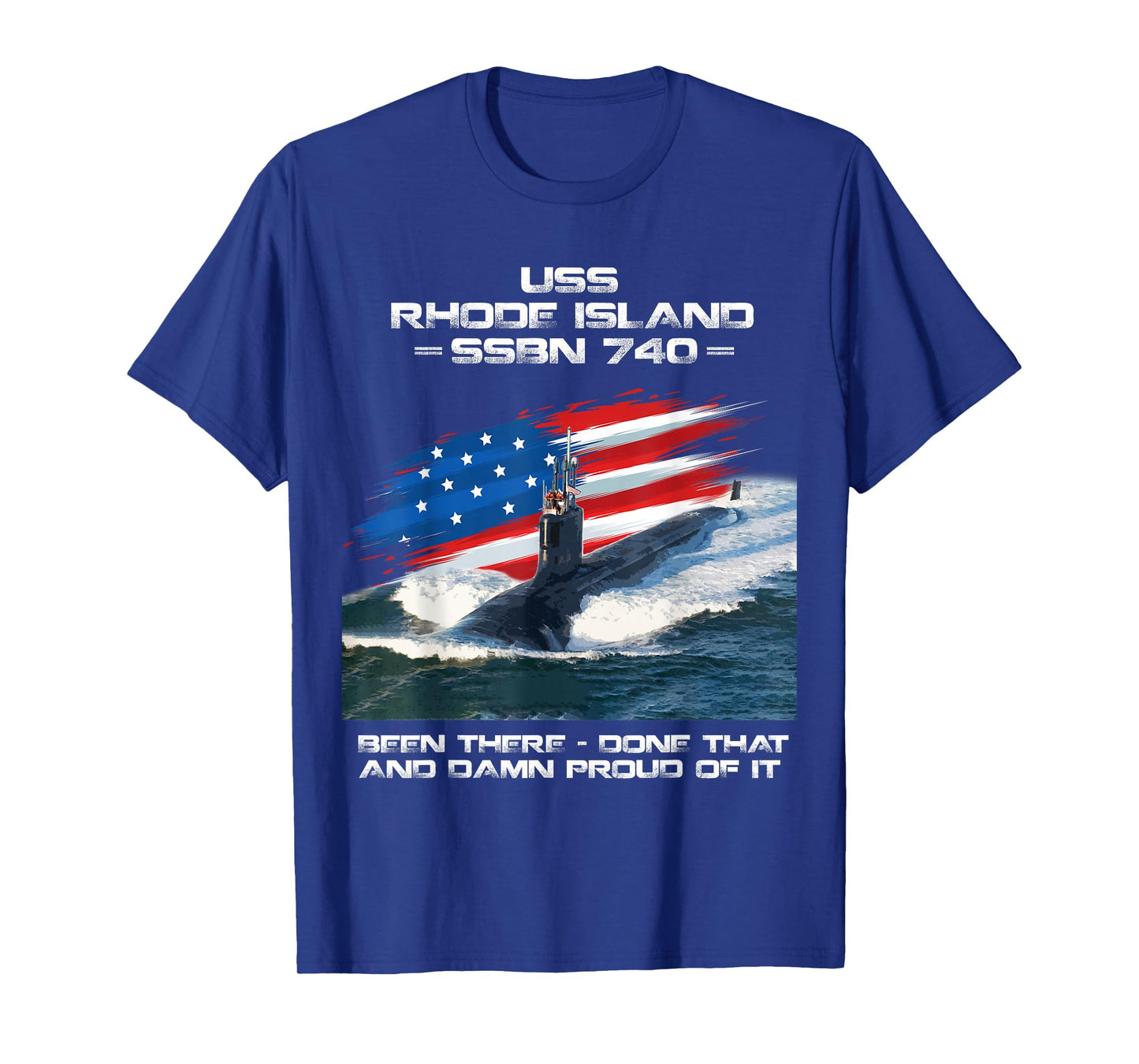 USS Rhode Island SSBN-740 American Flag Submarine Veteran Women Men T-Shirt