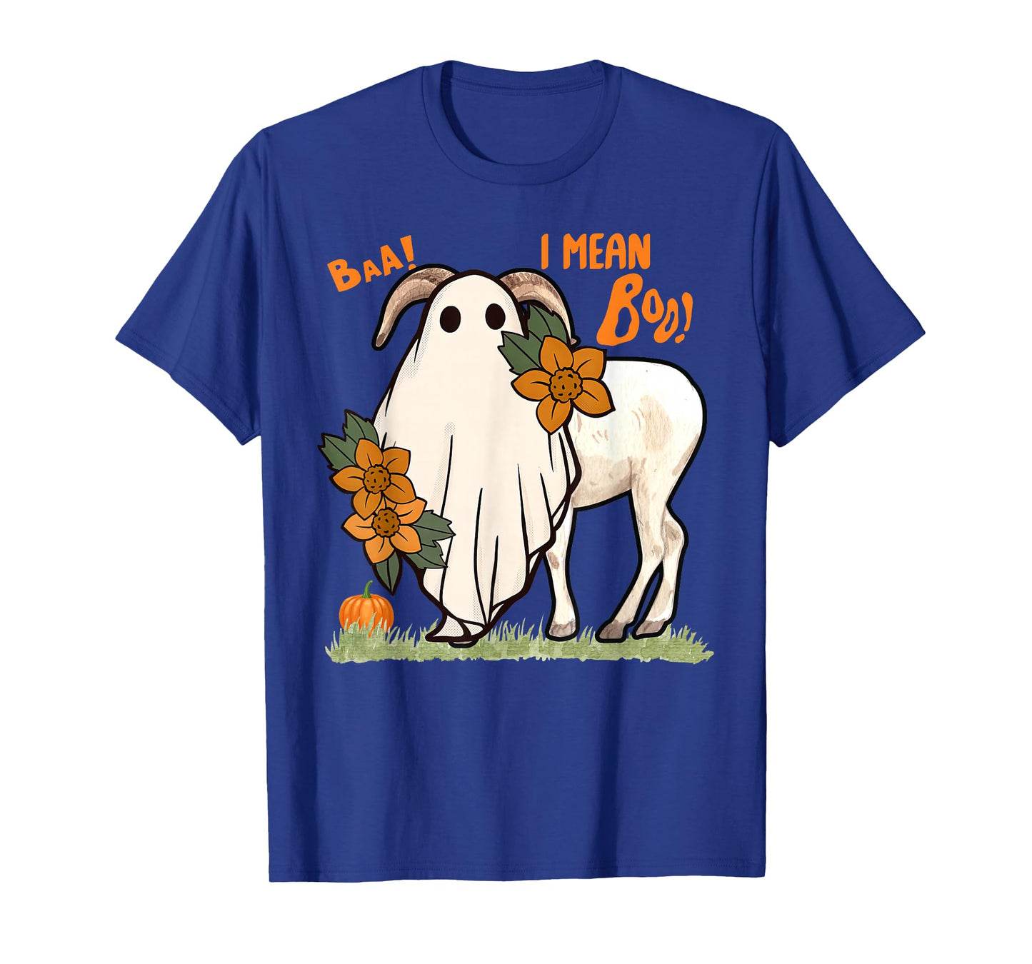 Baa I Mean Boo Halloween Goat Ghost Farmer Animal Scary T-Shirt
