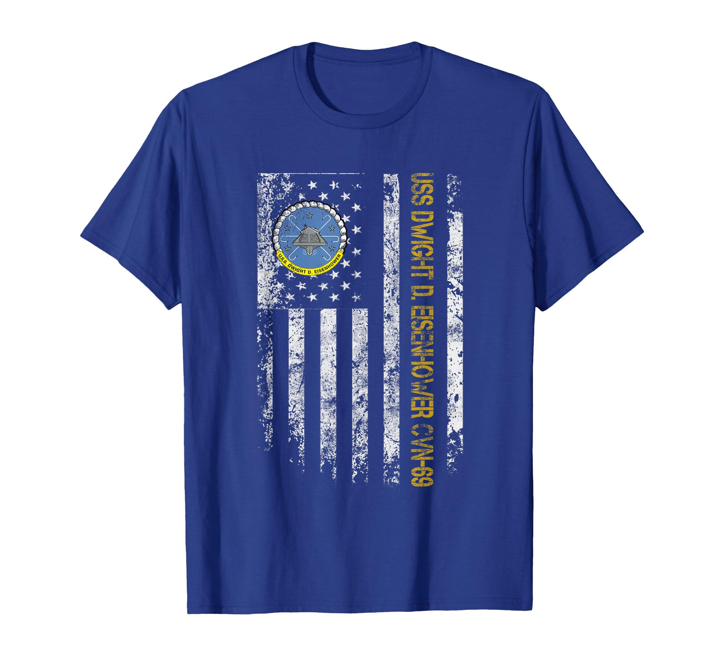 USS Dwight Eisenhower CVN-69 Aircraft Carrier Veteran Flag T-Shirt