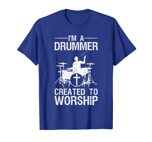 Funny Christian Drummer Art for Men Women Drum Player Lover T-Shirt