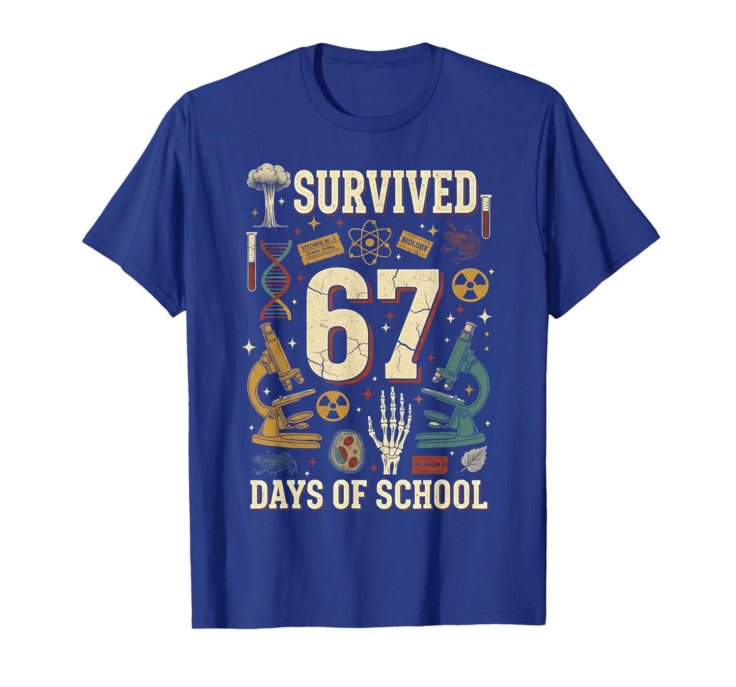 Funny 67 Meme Science I Survived 67 Days of School Six Seven T-Shirt