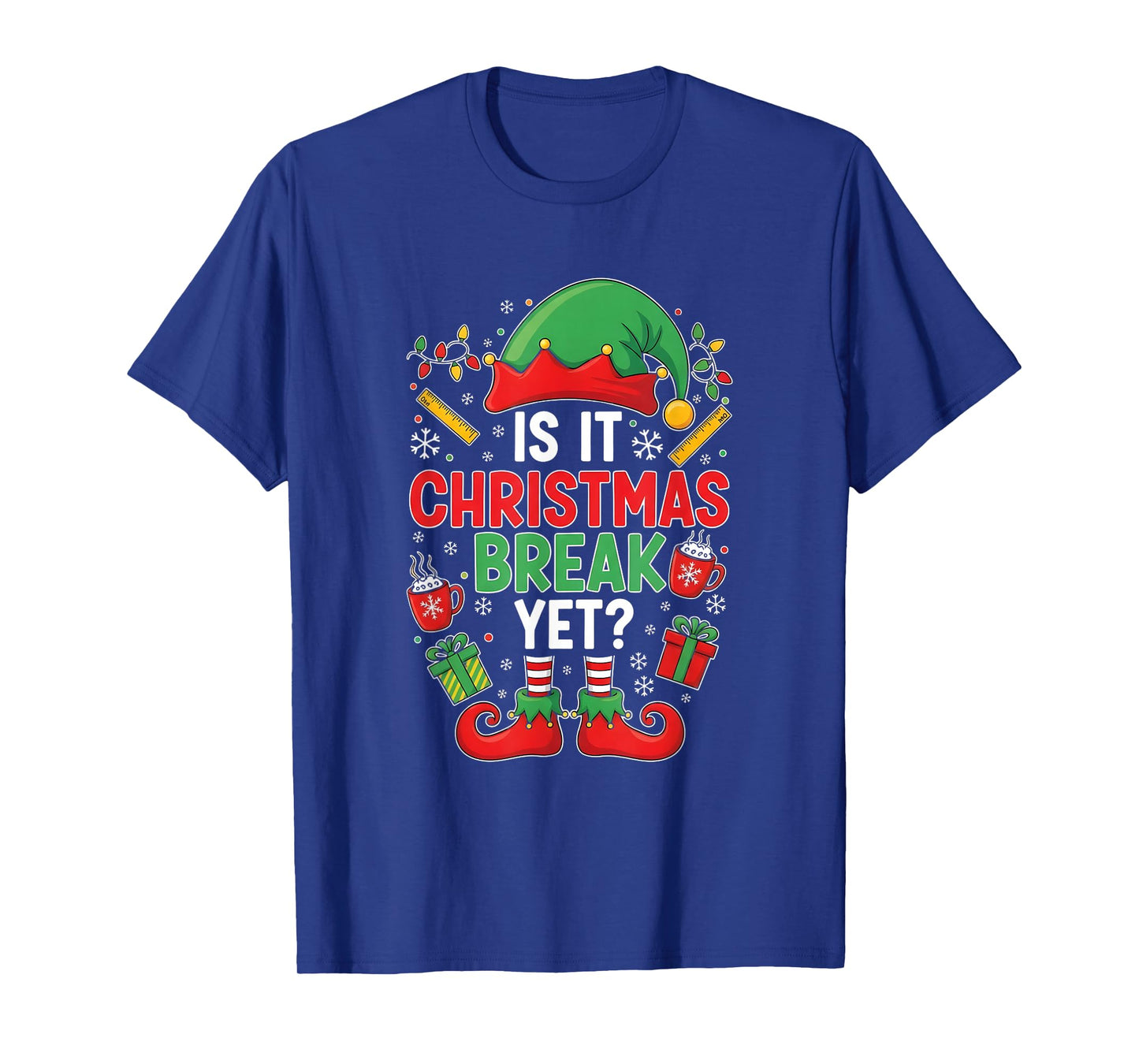 is It Christmas Break Yet Funny Christmas Teacher T-Shirt