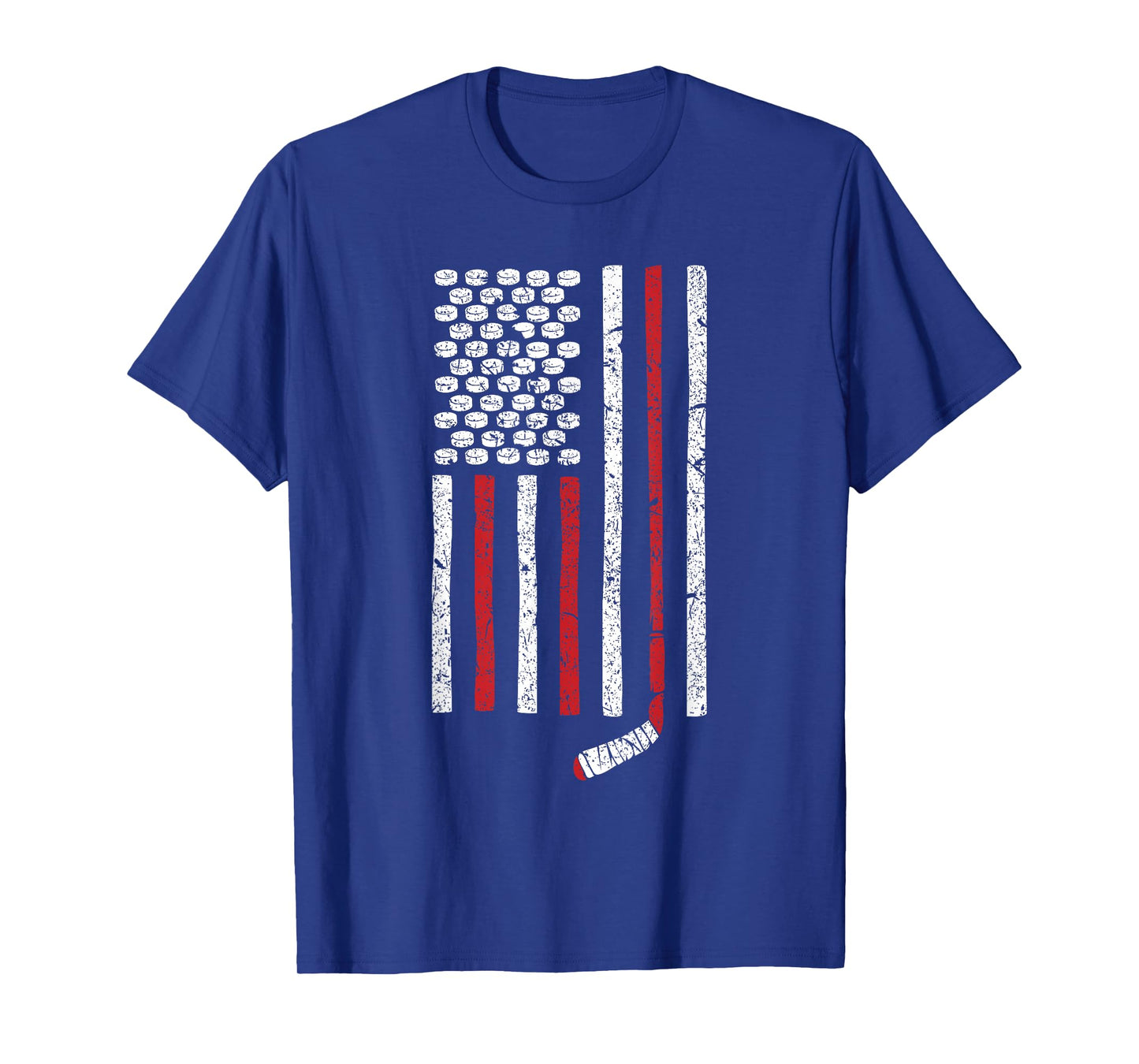Hockey Stick and Puck American Flag T-Shirt