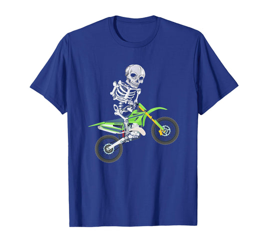 Skeleton Dirt Bike Shirt Motocross Biker Halloween