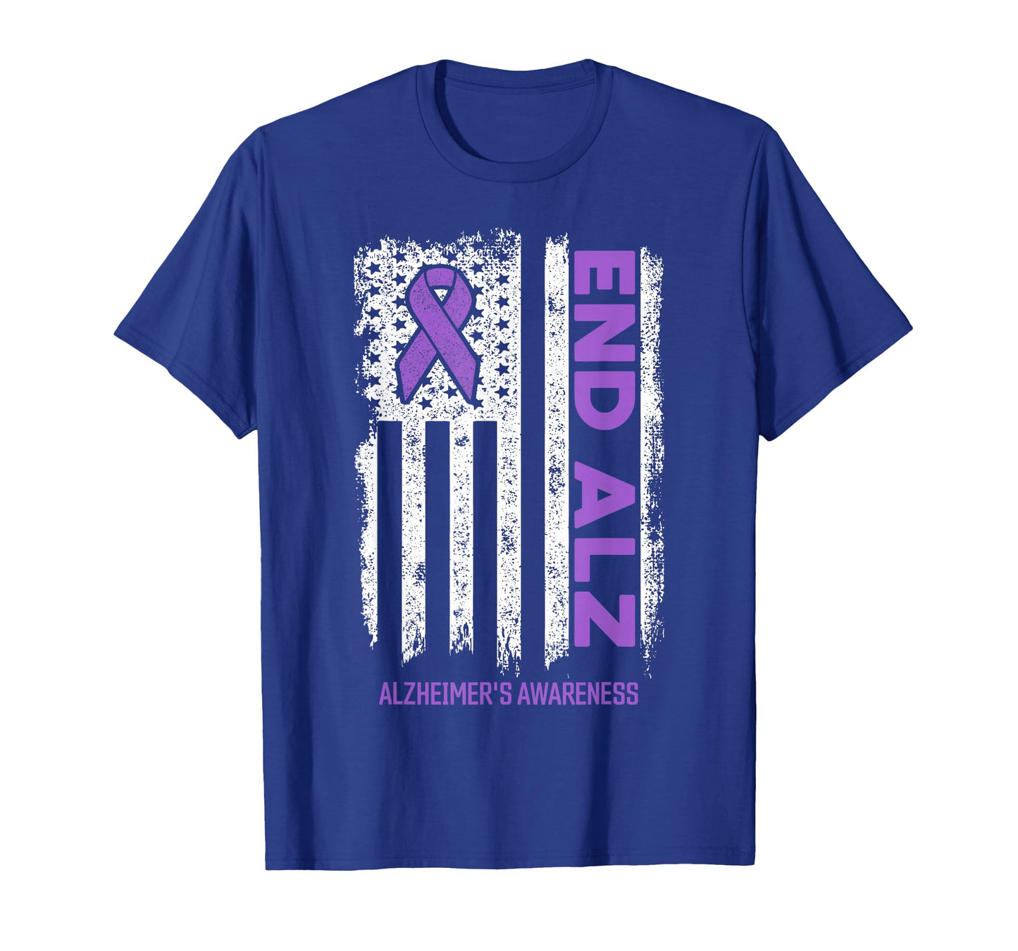 Alzheimers Shirt American Flag End ALZ Alzheimer's Awareness T-Shirt