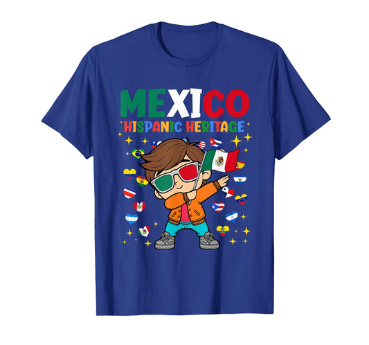 Hispanic Heritage Mexican Flag Proud Mexico Boys Kids T-Shirt