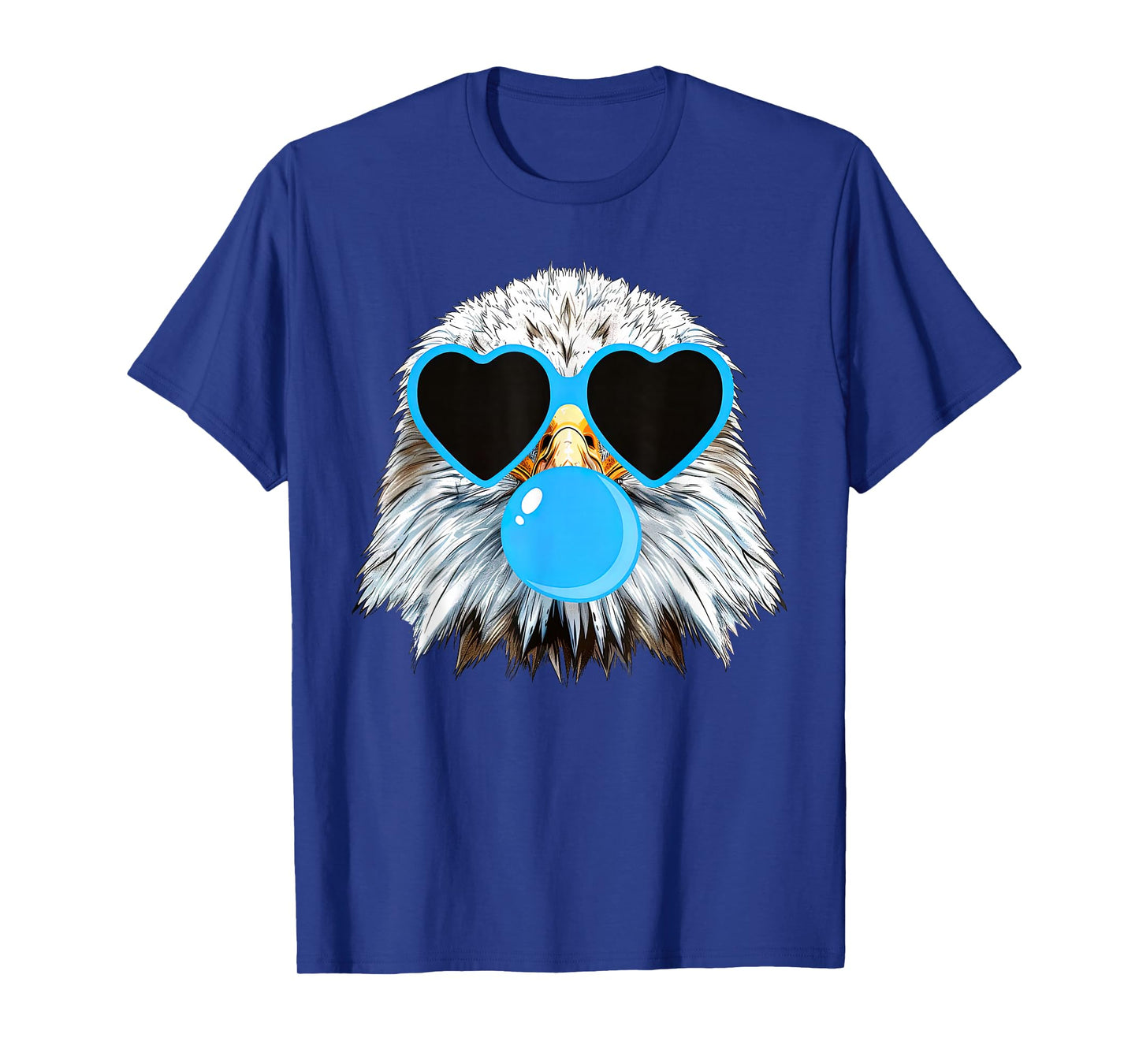 Cute Eagle Blowing Bubblegum Wearing Heart Glasses Costume T-Shirt