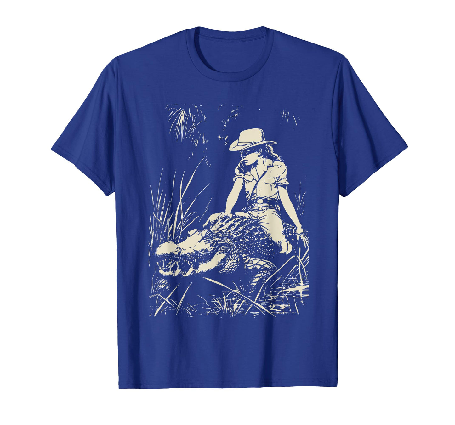 Girl riding Alligator | Weird Funny Florida Crocodile Meme T-Shirt