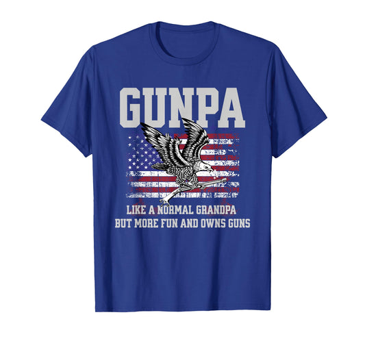 Cool Gunpa Like Normal Grandpa But Own Guns Design T-Shirt