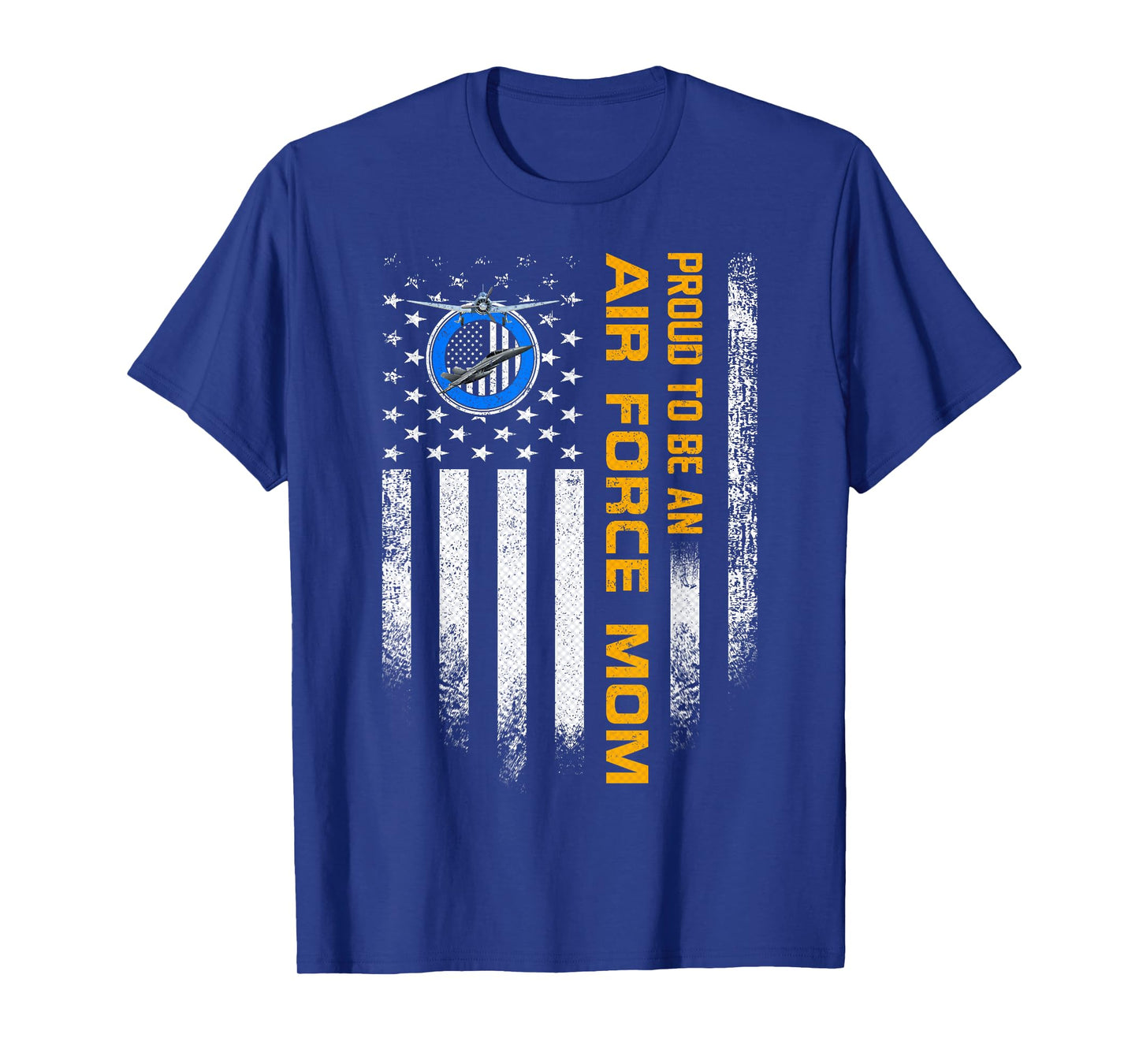 Vintage USA American Flag Proud To Be An Air Force Mom Funny T-Shirt for Women Men