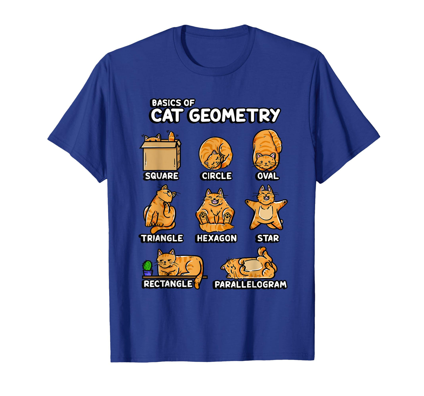 Basic Cat Geometry Cute Cat Cat Lover Cat Owner Math School T-Shirt