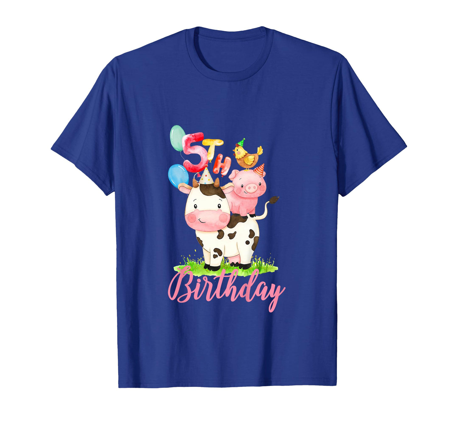 5 Years Old Girl Farm Animals It's My 5th Birthday T-Shirt