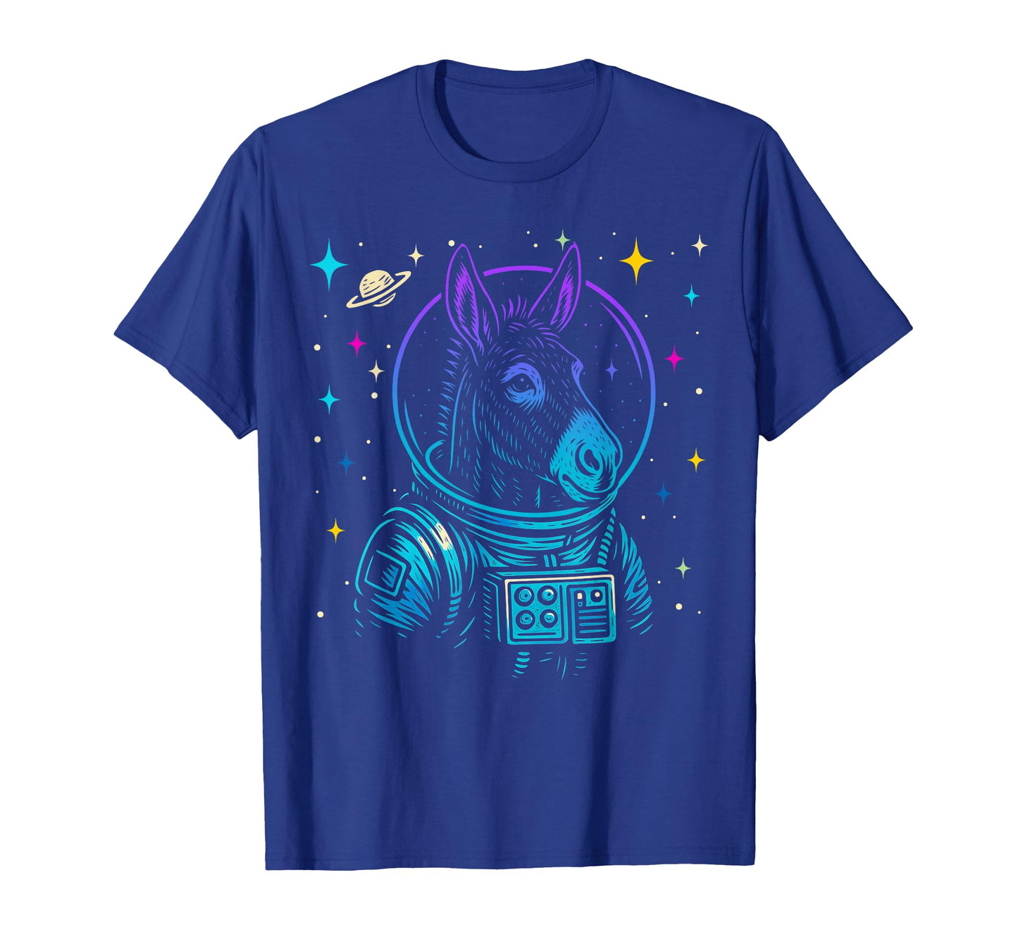 Colorful Astronaut Donkey Space Galaxy Farm Animal T-Shirt