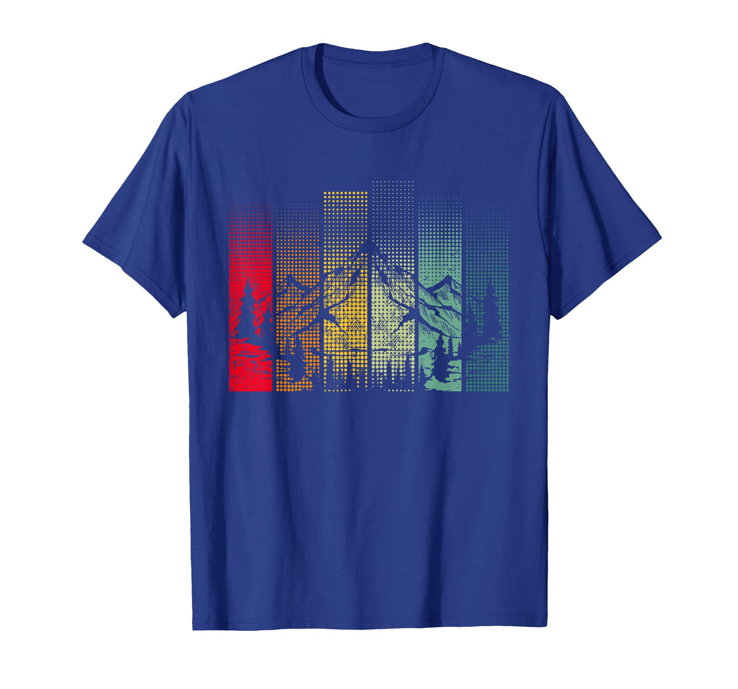 Hiking Mountains Trees Outdoors Nature Wildlife Retro Forest T-Shirt