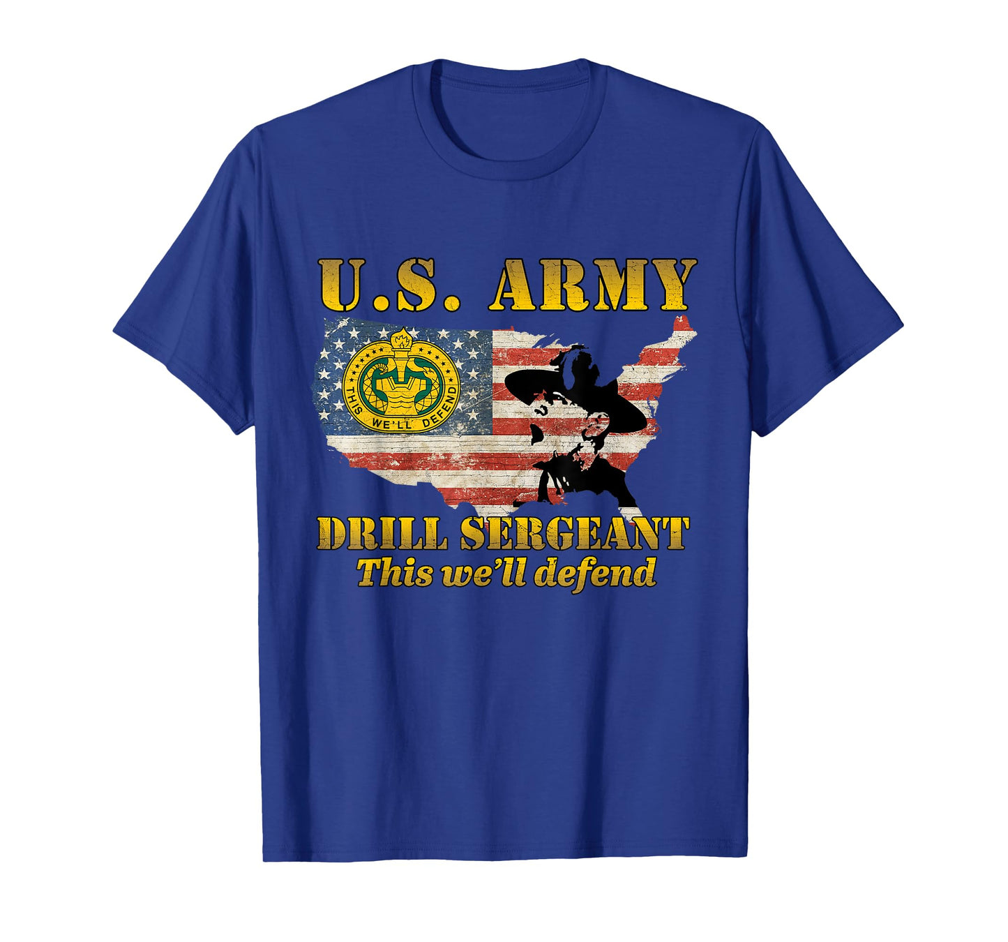 Us Army Drill Sergeant Military Drill American Flag Gifts T-Shirt for Women Men