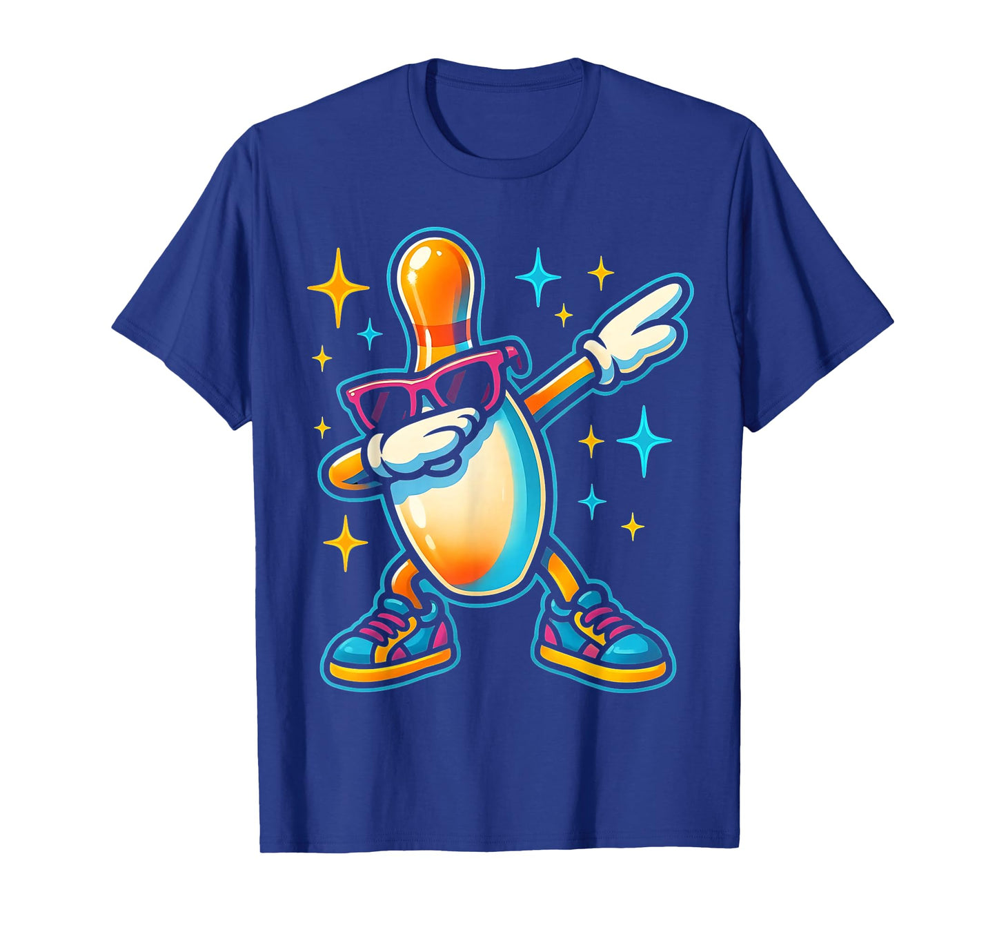 Bowling Pin Dabbing Sunglasses Bowler Player Kids Boys Men T-Shirt