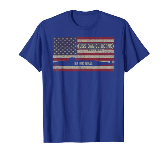 USS Daniel Boone SSBN-629 Submarine Flag T-Shirt