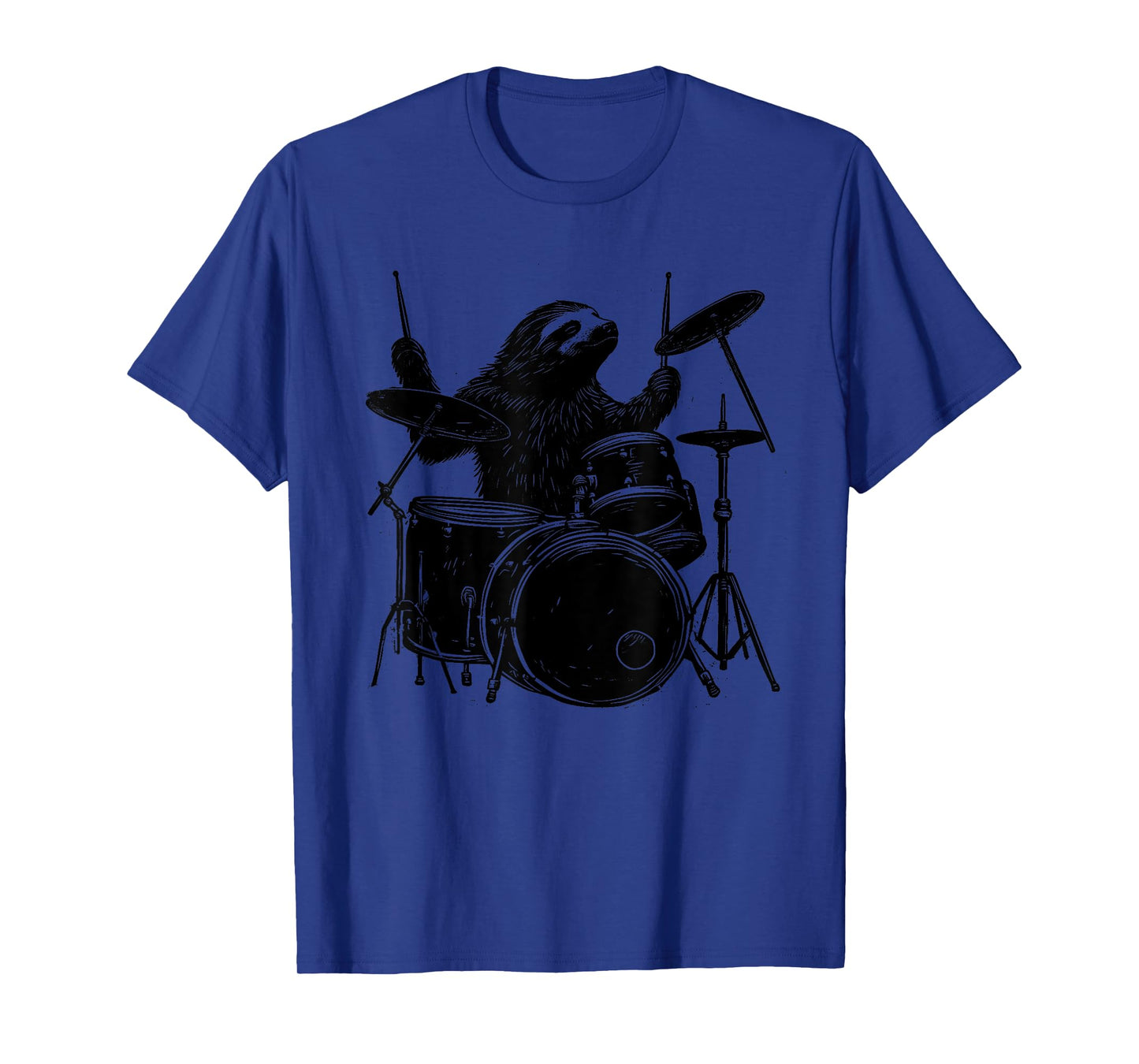 Sloth Playing Drums Funny Drumming Animal Drummer T-Shirt