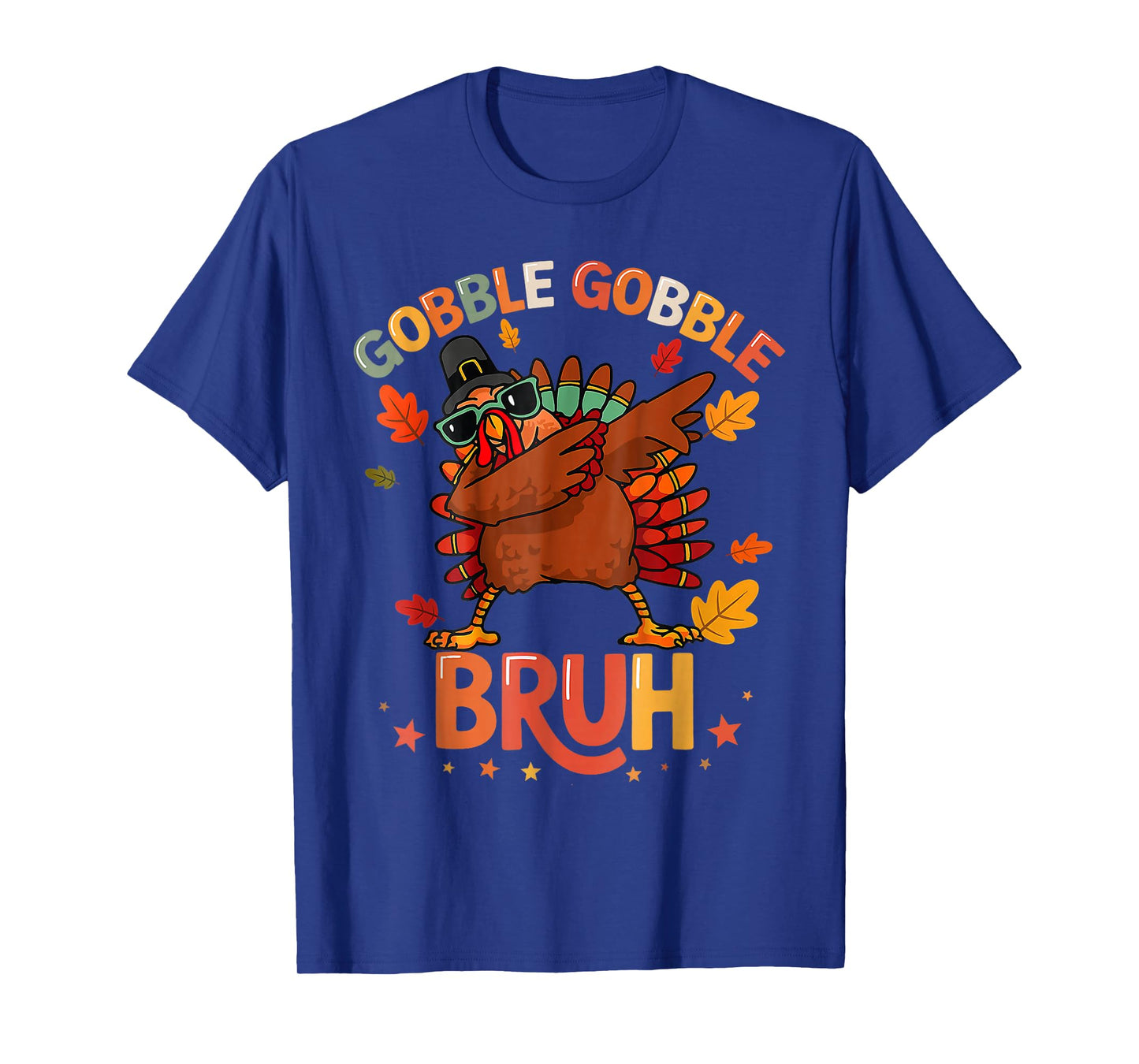 Bruh Funny Thanksgiving Dabbing Turkey Gobble Boys Girls Kid T-Shirt
