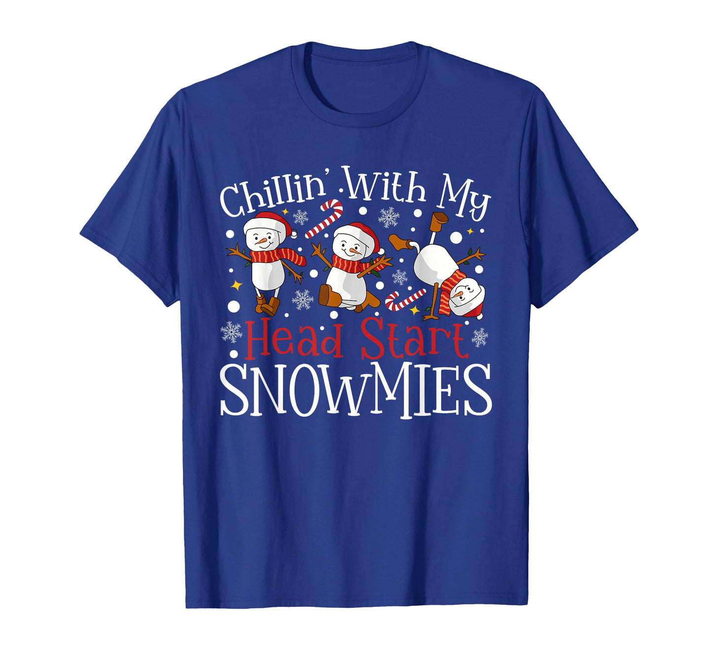 Chillin' With My Head Start Snowmies Teacher Christmas Kids T-Shirt