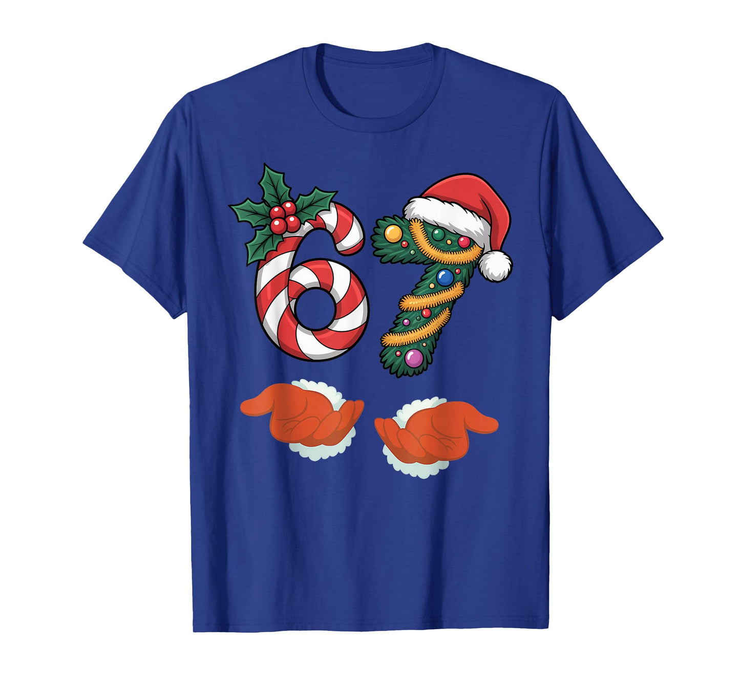 Viral 67 Candy Canes Christmas Tree with Hand Holiday 67 T-Shirt